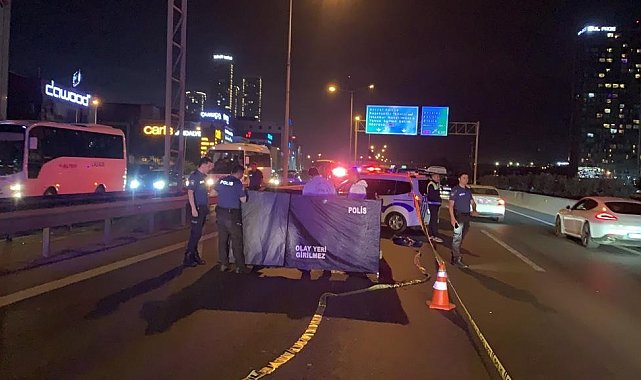 Basın Ekspres'te yolun karşına geçmeye çalışan adam araba çarpması sonucu hayatını kaybetti