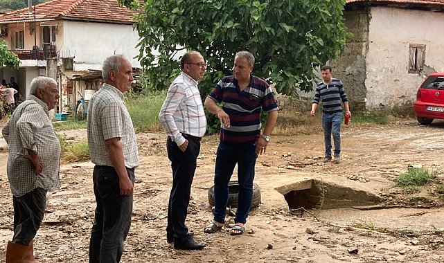 Başkan Akın, yağıştan etkilenen mahallede incelemede bulundu