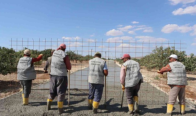 Birecik&#039;te çelik hasırlı beton yol uygulaması