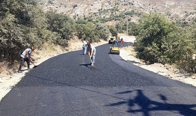 Bodrum&#039;da bir ayda 10 bin tondan fazla asfalt serimi yapıldı