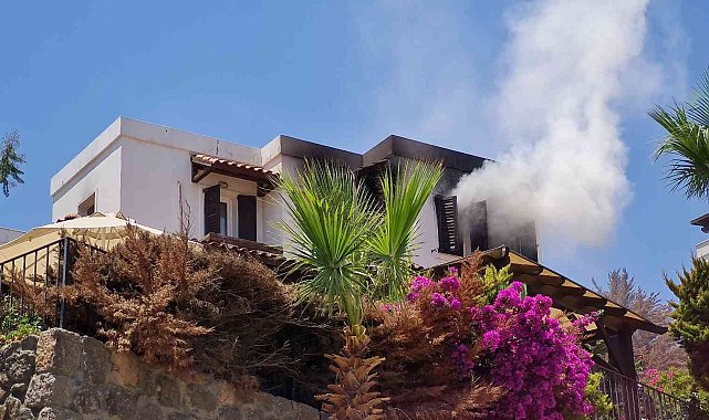 Bodrum&#039;daki villada yangın paniği