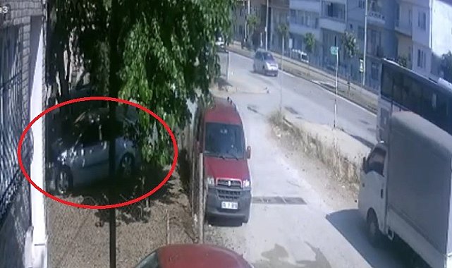 Bursa'da kontrolden çıkan otomobil bahçeye uçtu