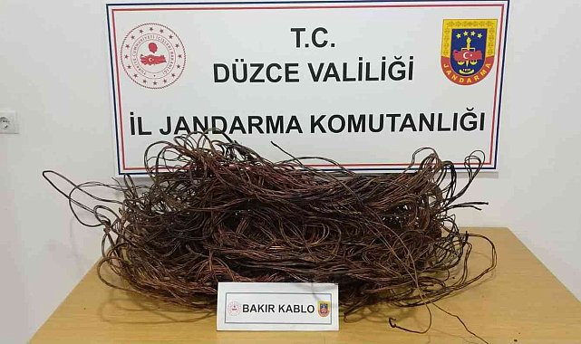 Çalıntı kabloları yakarken yakalandı