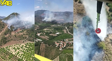 Dalaman Gürköy Mahallesinde Korkutan Yangın