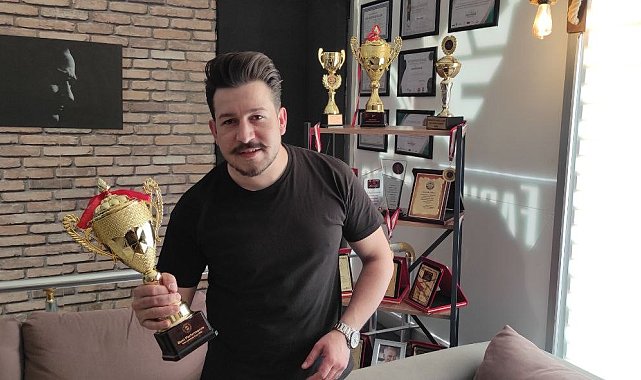 Develili kuaför Faruk Kafkas, dünya şampiyonu oldu