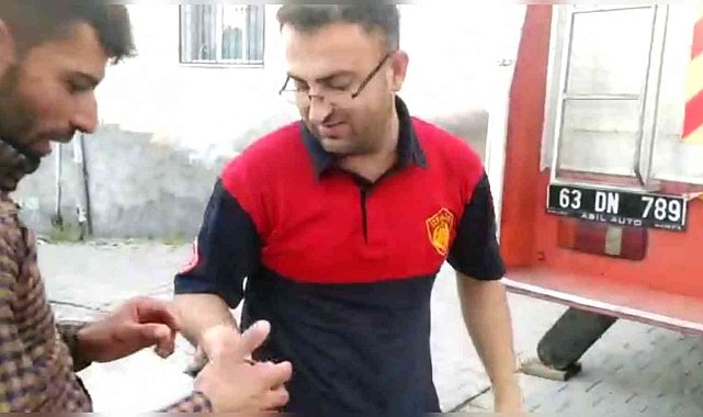 Duvarda asılı kalan ebabil kuşunu ekipler kurtardı