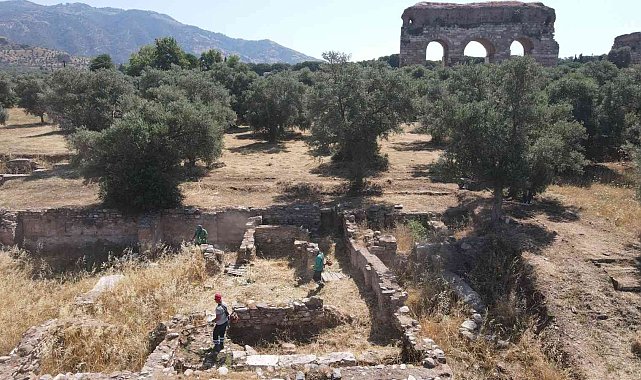 Efeler&#039;den Tralleis Antik Kenti&#039;nde kuru ot temizliği