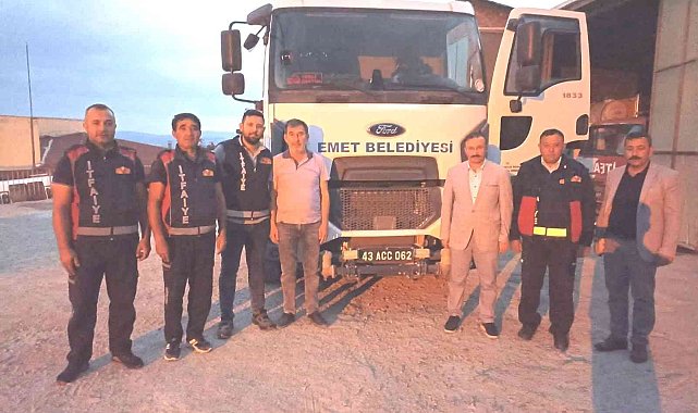 Emet Belediyesi'nden Marmaris yangınına araç ve ekip desteği