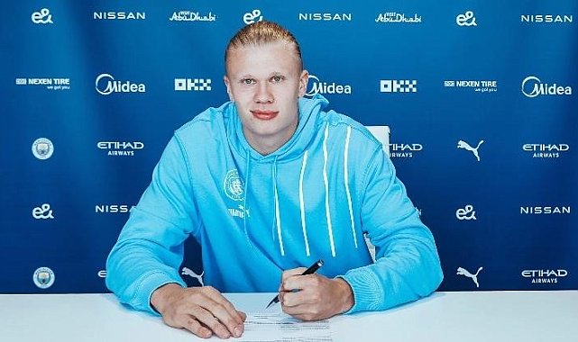 Erling Haaland, Manchester City'e imzayı attı