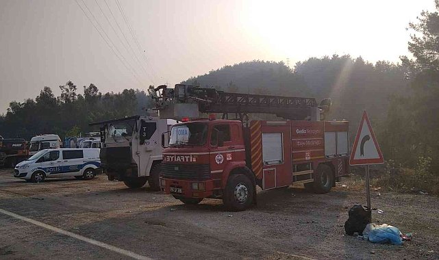 Gediz Belediyesi itfaiye ekibi Marmaris'te