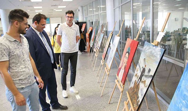 Genç kursiyerlerin tabloları sergilendi