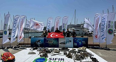 Göcek'te deniz dibi temizliği yapıldı