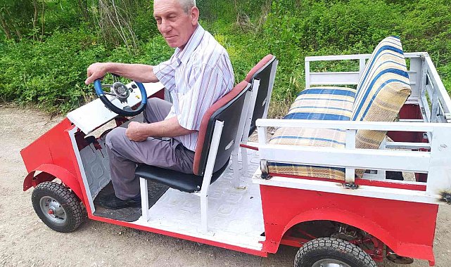 İnşaat ustası hurda malzemelerden otomobil yaptı