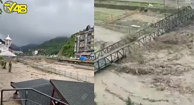 Kastamonu İnebolu'da Sel : Nehir Köprüyü Yuttu