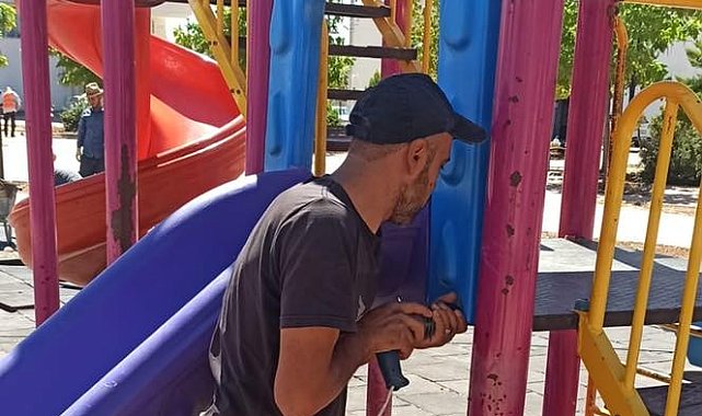 Kilis'te Parklar ile mesire alanlarındaki oyun grupları tamir ediliyor