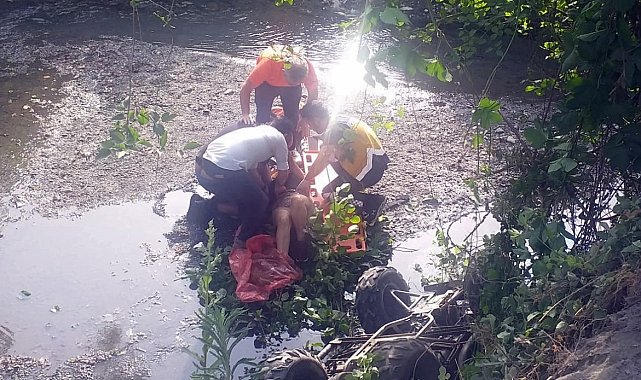 Kontrolden çıkan ATV dereye yuvarlandı: 1 yaralı