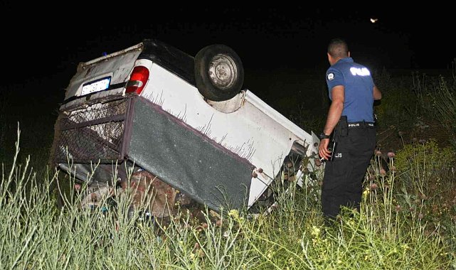 Kontrolden çıkan pikap takla attı: 1 yaralı