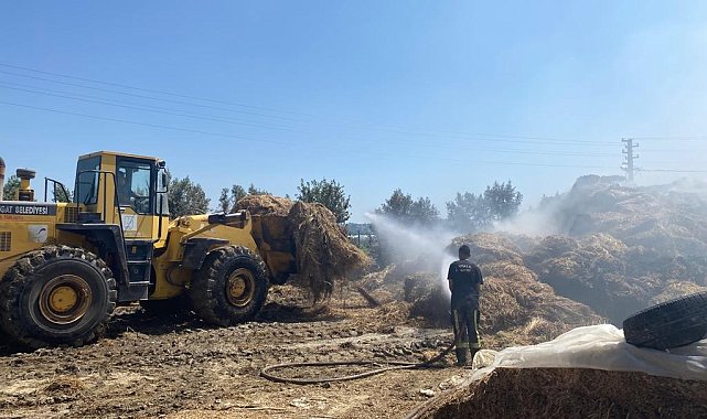 Manavgat&#039;ta besihanede 3 bin ot balyası yandı