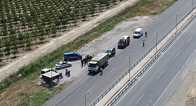 Manisa'da helikopterli trafik denetimi: 13 araç men edildi
