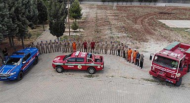 Mardin'de jandarmadan orman yangını tatbikatı