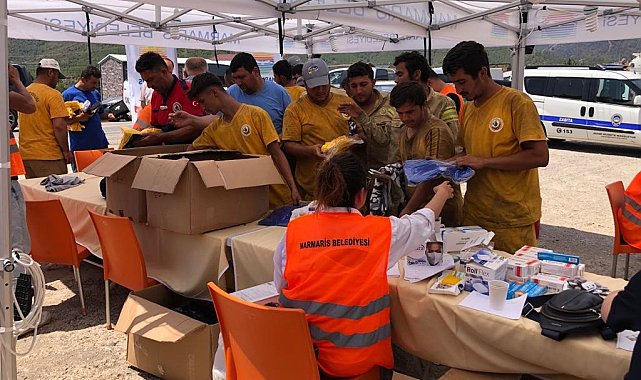 Marmaris Belediyesi yangın bölgesindeki lojistik desteğini sürdürüyor