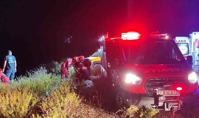 Milas'ta kontrolden çıkan araç uçuruma yuvarlandı: 2 yaralı