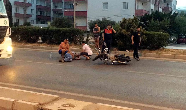 Motosikletten düşen sürücü yaralandı