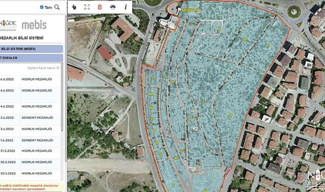 Niğde Belediyesi mezarlık bilgi sistemi yenilendi