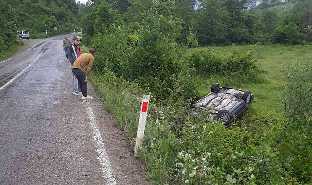 Otomobil şarampole devrildi: 1 yaralı