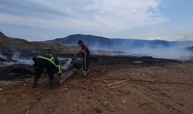 Plajda çöp yakmak isterken yangına sebep oldu
