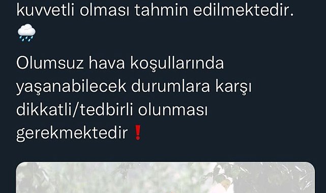 Sakarya Valiliği&#039;nden kuvvetli yağış uyarısı