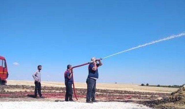 Saman balyaları alev alev yandı