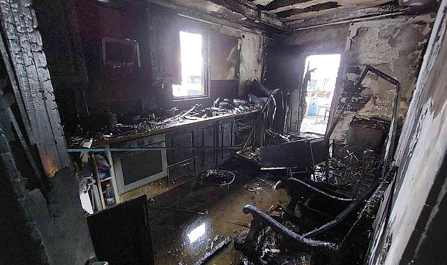 Samsun&#039;da ev yangını: Yangın sonunda evdeki kediyi sağ bulunca büyük sevinç yaşadılar