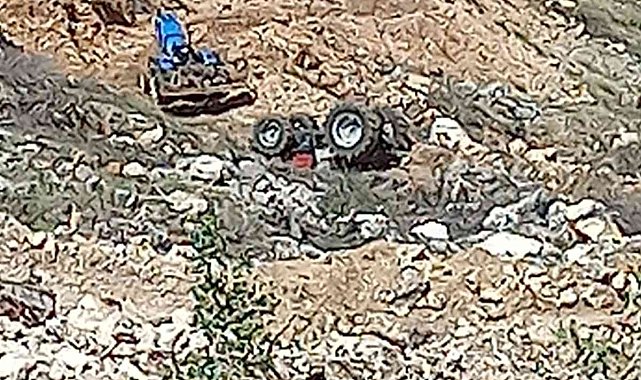 Şarampole yuvarlanan traktörün sürücüsü yaralandı