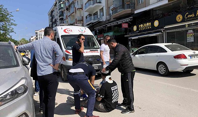 Sinop'ta motosikletten düşen kurye yaralandı