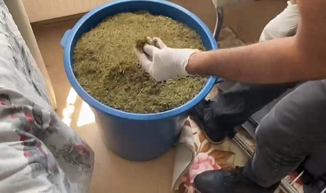Tekirdağ&#039;da kova dolusu uyuşturucu ele geçirildi
