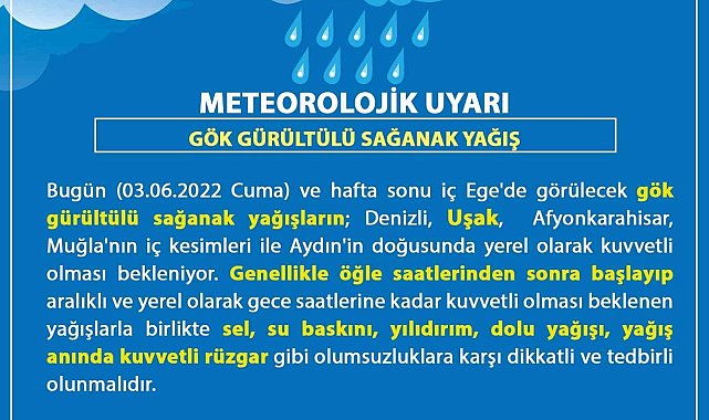 Uşak&#039;ta sel uyarısı