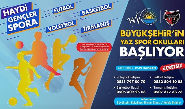 Van Büyükşehir Belediyesi ücretsiz yaz spor okulları düzenliyor