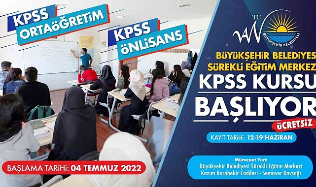 Van Büyükşehir Belediyesi&#039;nden ücretsiz KPSS hazırlık kursu