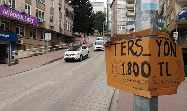 Vatandaşlardan ters yöne giren sürücülere ilginç uyarı: "Zenginler geçebilir"