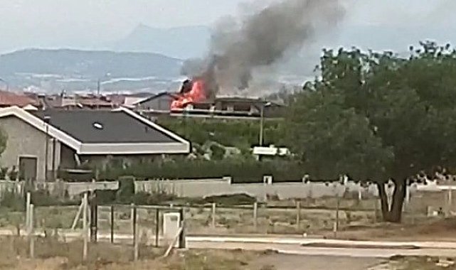 Yanan eve ilk müdahaleyi bölgede görevli sulama ekibi yaptı