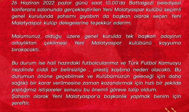 Yeni Malatyaspor&#039;da bir kez daha genel kurul yapılacak