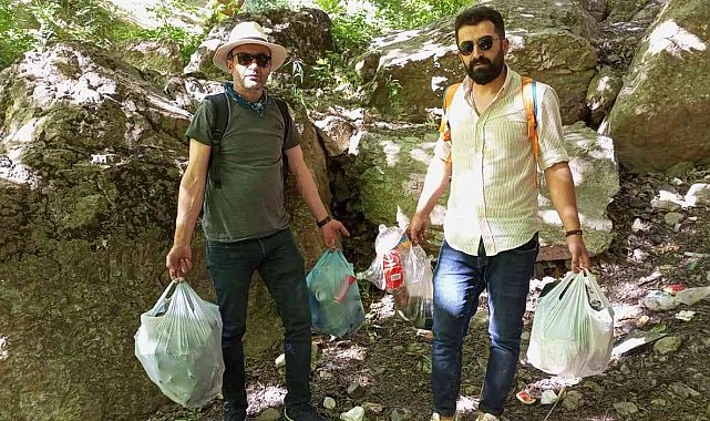 Yüksekovalı dağcılardan dağlarda çöp temizliği