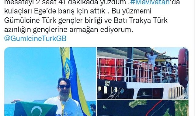 Yunanistan&#039;dan Türkiye&#039;ye yüzerek geçti