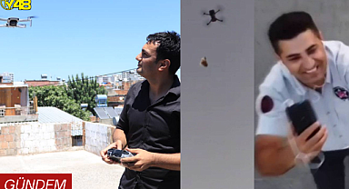 Adana'da çalıştığı için kebap yemeye gidemeyen kuzenine dronla kebap gönderdi