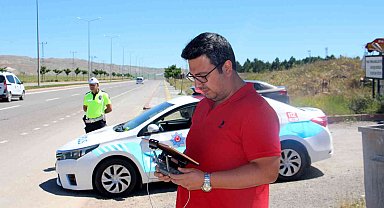 Dronlu denetimde kırmızı ışık ihlali yapan sürücülere ceza