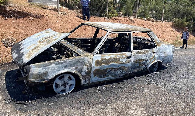 Gölbaşı&#039;nda otomobil yandı