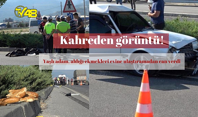 Kahreden görüntü! Yaşlı adam, aldığı ekmekleri evine ulaştıramadan can verdi!