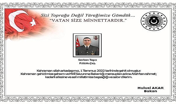 MSB acı haberi duyurdu! Pençe-Kilit Operasyonu bölgesinde 1 askerimiz şehit oldu