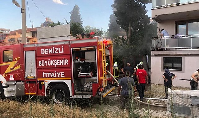 Vatandaşın hortumla müdahalesi apartmanı yanmaktan kurtardı